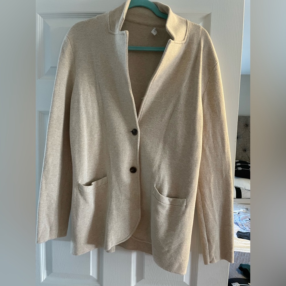 Gently worn J Crew sweater blazer with buttons down the front